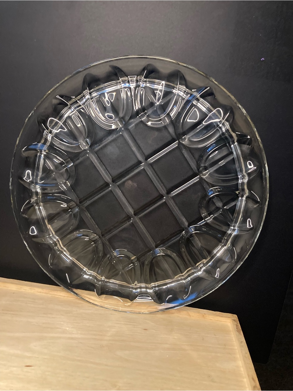 Vintage Indiana Glass Clear "Gazebo" Deviled Egg Platter Relish Tray 12"